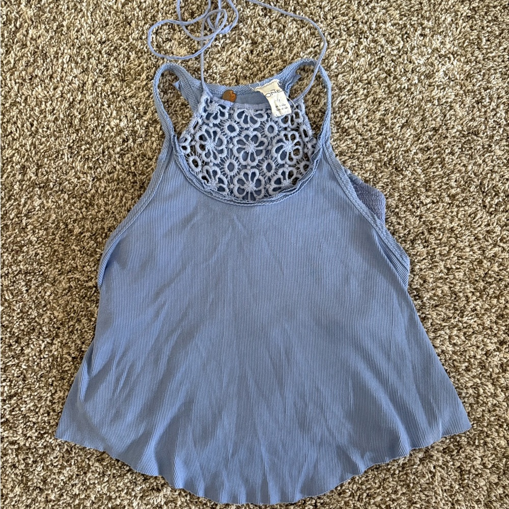 FREE PEOPLE LACE TIE NECK TANK